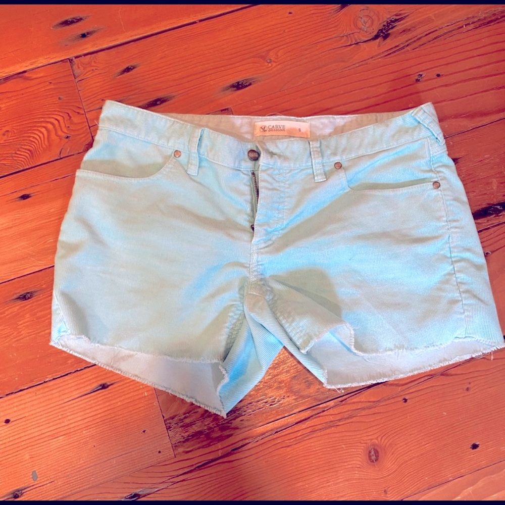 Carve Design size 8 corduroy shorts.  Aqua blue.